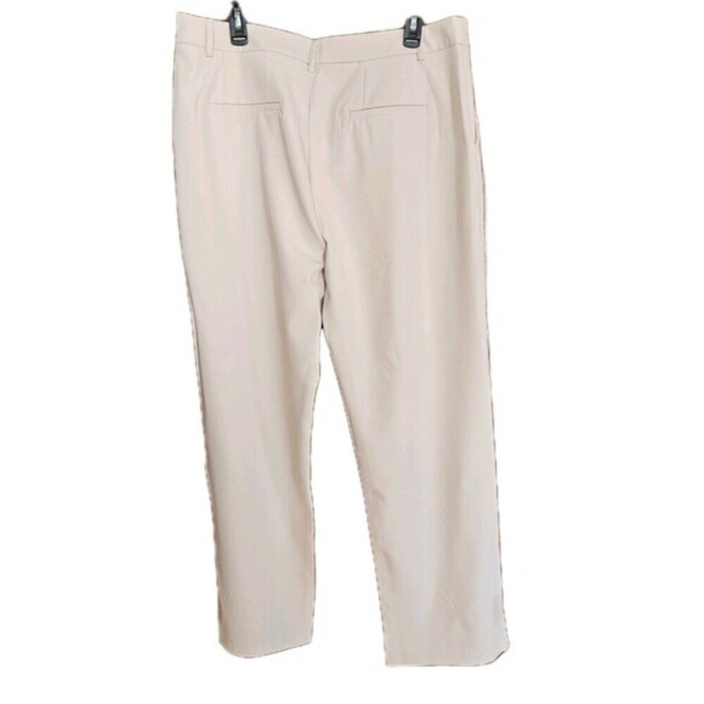 NiMin Women XL Khaki Tan High Waist Wide Leg Trouser Pants Office Work NWT